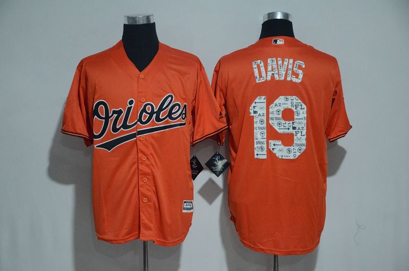 Men Baltimore Orioles #19 Chris Davis Orange 2017 Spring Training MLB Jerseys->baltimore orioles->MLB Jersey